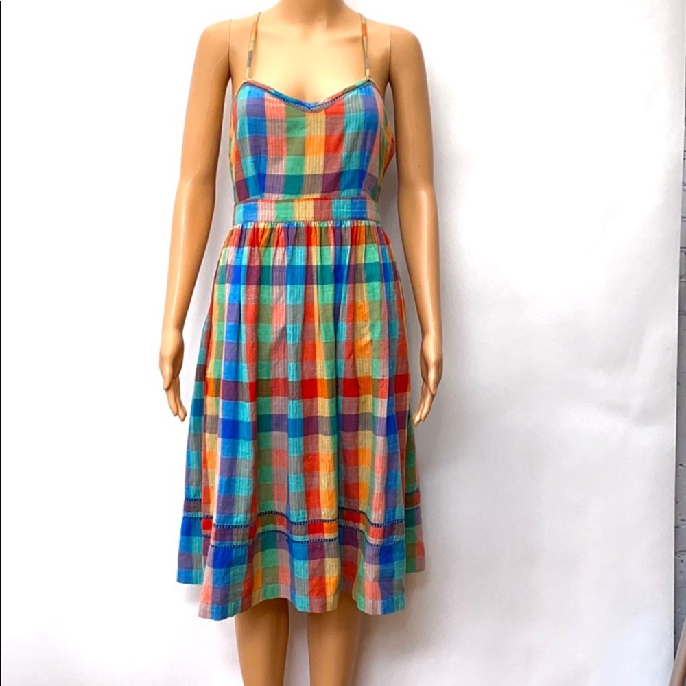 UO Cooperative Madras Plaid Midi sundress size 2